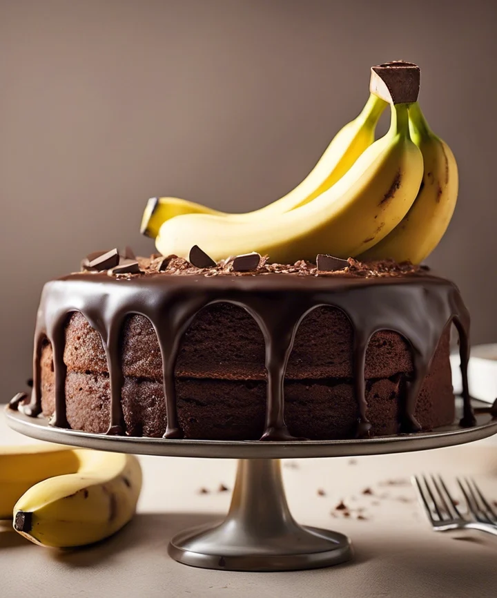 Bolo de Banana com Chocolate